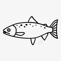 大西洋鲑鱼鲑鱼鳟鱼智能手机图标高清图片