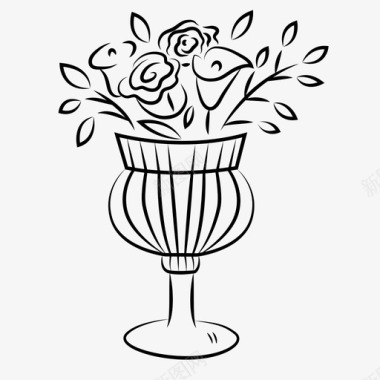 插花餐桌玫瑰图标图标