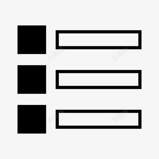 项目符号列表选项菜单图标svg_新图网 https://ixintu.com 信息 列表图标方块 指标 浏览 管理 索引 菜单 选中 选择 选项 项目符号列表
