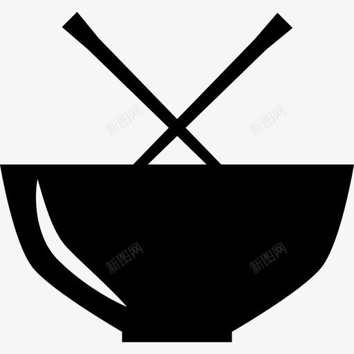 从侧面看中餐碗和筷子厨房图标svg_新图网 https://ixintu.com 从侧面看中餐碗和筷子 厨房