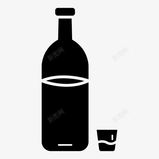 瓶子和玻璃杯水伏特加图标svg_新图网 https://ixintu.com 伏特加 俄罗斯图标 容器 水 瓶子和玻璃杯 葡萄酒 软木塞 酒精 饮料
