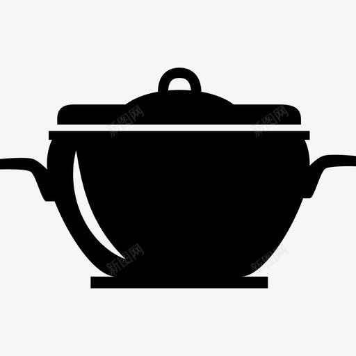 用于烹饪的带盖工具和器具的厨房碗图标svg_新图网 https://ixintu.com 工具和器具的厨房碗 用于烹饪的带盖