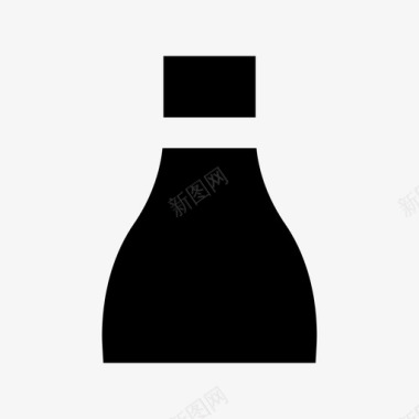 油瓶美容和水疗材料固体图标图标