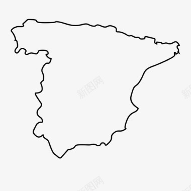 西班牙马德里陆地图标图标