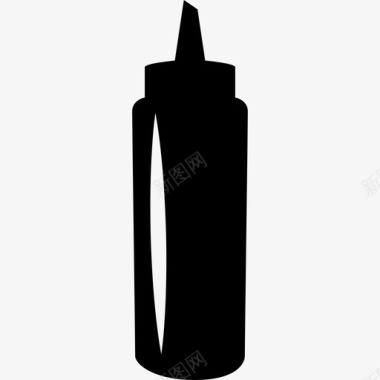 黑瓶酱汁容器工具和用具厨房图标图标
