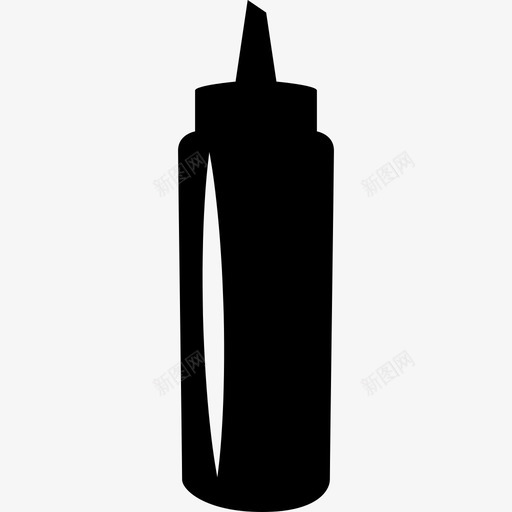 黑瓶酱汁容器工具和用具厨房图标svg_新图网 https://ixintu.com 厨房 工具和用具 黑瓶酱汁容器