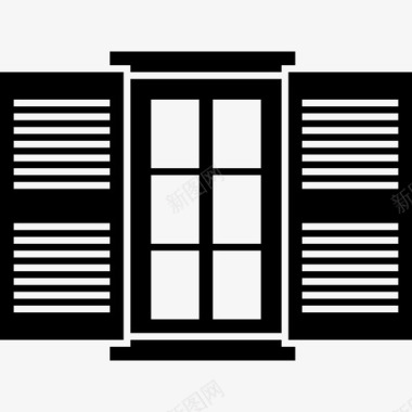 打开窗户的门建筑物房子里的东西图标图标