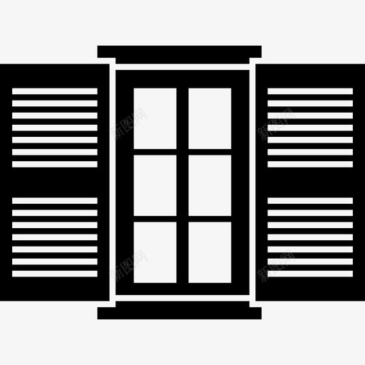 打开窗户的门建筑物房子里的东西图标svg_新图网 https://ixintu.com 建筑物 房子里的东西 打开窗户的门