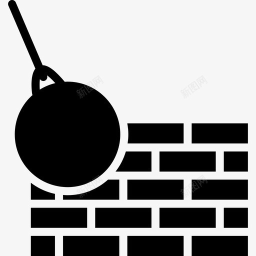 砖墙及拆球建筑建筑行业图标svg_新图网 https://ixintu.com 建筑 建筑行业 砖墙及拆球