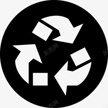 循环箭头圆形三角形符号生态主义图标图标