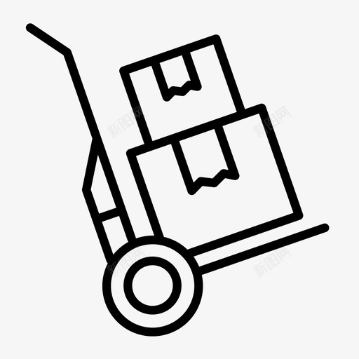 手推车轮子枢轴图标svg_新图网 https://ixintu.com 手推车 推箱子 提升 枢轴 物流 移动 箱子 轮子 运输