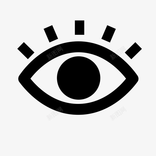 眼睛视力能见度图标svg_新图网 https://ixintu.com 注视 看见 眼睛 睁开眼睛 睫毛 能见度 视力 视野 集中注意力
