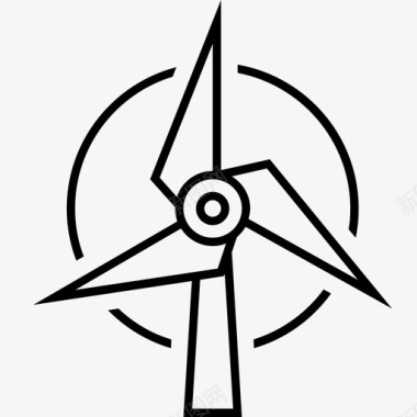 风力涡轮机旅行塔图标图标