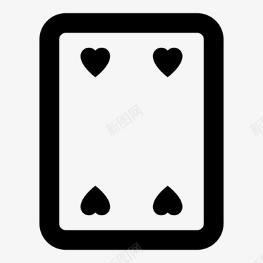 四个红心纸牌纸牌游戏图标图标