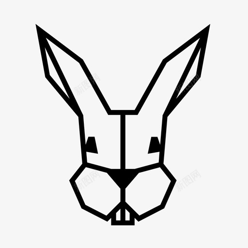 兔子牙齿对称图标svg_新图网 https://ixintu.com 兔子 兔子嘴巴 几何 几何动物园 动物 动物园 对称 牙齿 耳朵 鼻子