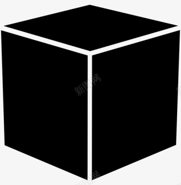 立方体多边形透视图标图标