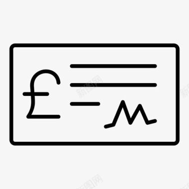 英镑支票智能手机工资图标图标