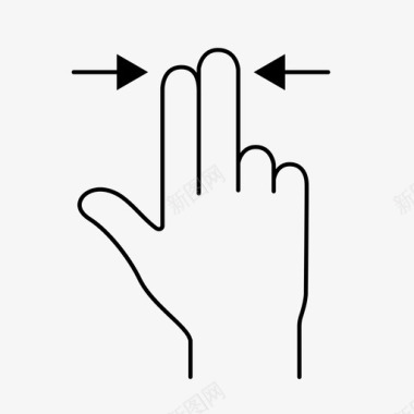 两个手指水平滑动移动运动图标图标