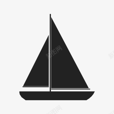 帆船震动潮汐图标图标