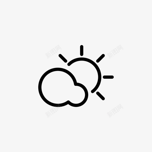 部分云大气条件图标svg_新图网 https://ixintu.com 大气 天气 天空 条件 毛毛雨 部分云 阴影 雨 预报