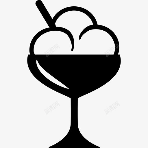 高玻璃上的冰淇淋球食物厨房图标svg_新图网 https://ixintu.com 厨房 食物 高玻璃上的冰淇淋球