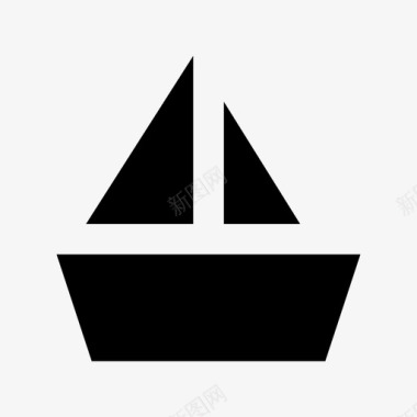 帆船装运和交付材料图标图标