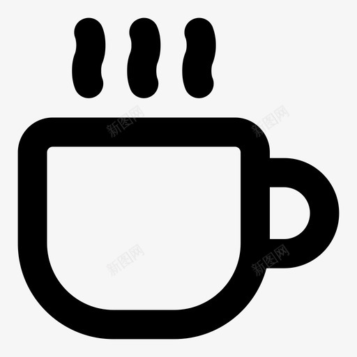 杯带柄茶杯图标svg_新图网 https://ixintu.com 像玻璃杯 咖啡 小口 带柄 杯 热 茶杯 食物烹饪轮廓大胆 饮器