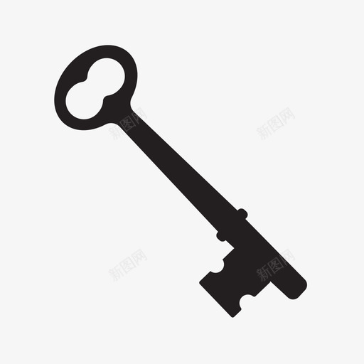 骨架钥匙锁和钥匙图标svg_新图网 https://ixintu.com 锁和钥匙 骨架钥匙