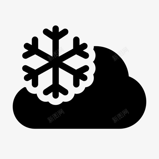 雪云白色风暴图标svg_新图网 https://ixintu.com 冬季 天气雕文 寒冷 暴风雪 气象 白色 雪云 雪花 预报 风暴