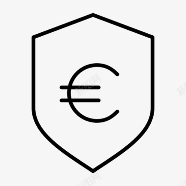 安全欧元安全货币脉冲图标图标