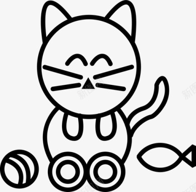 猫猫与玩具震颤图标图标