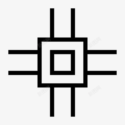 处理器技术脉冲图标svg_新图网 https://ixintu.com cpu 互联网 冠 处理器 微芯片 技术 硬件和设备 脉冲 草 震动