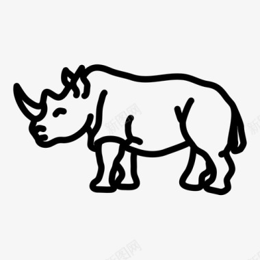 犀牛非洲角犀牛图标图标