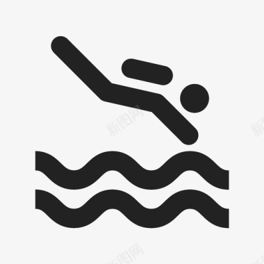 潜水员水下潜水游泳图标图标
