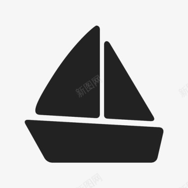 帆船船只潮汐图标图标