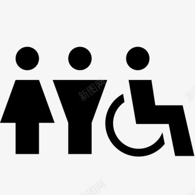 卫生间轮椅盥洗室图标图标