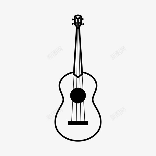 吉他原声乐器图标svg_新图网 https://ixintu.com 专业套装2 乐器 原声 吉他 四弦琴 弦乐 演奏 空心体 音乐