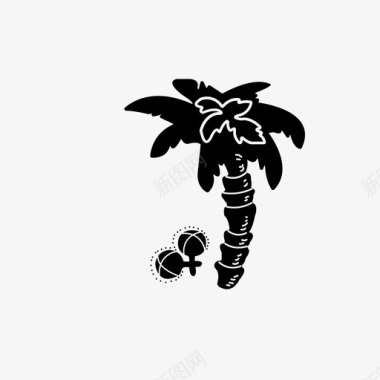 放松度假棕榈树图标图标