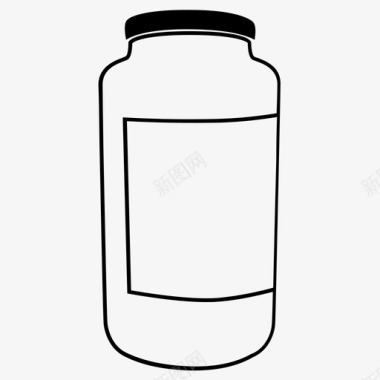 罐子打浆玻璃罐图标图标