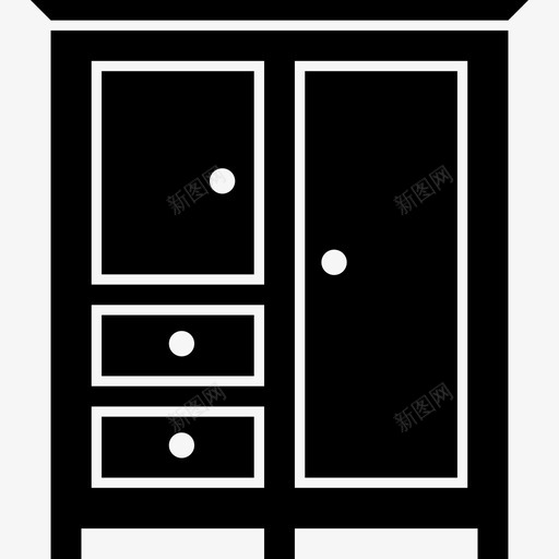 卧室黑色封闭式衣柜用于存放衣物工具和用具图标svg_新图网 https://ixintu.com 卧室黑色封闭式衣柜 家居用品 工具和用具 用于存放衣物