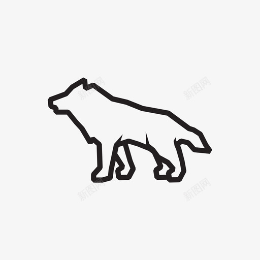 灰狼北美大型哺乳动物图标svg_新图网 https://ixintu.com 北美大型哺乳动物 灰狼