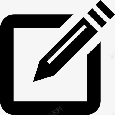 编辑界面符号铅笔在方形轮廓纸商务免费商务图标图标