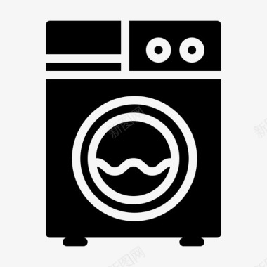 洗衣机洗衣房室内图标图标