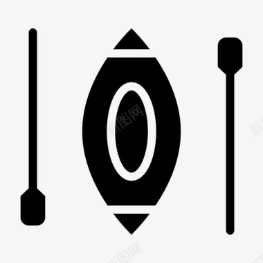 划船运动河流图标图标