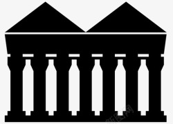 柱子材料帕台农神庙展品柱子图标高清图片