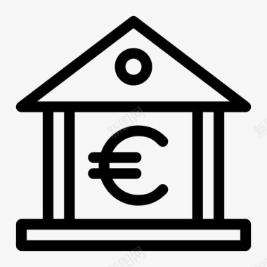 欧洲银行欧元银行储蓄图标图标