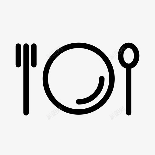 餐具餐食叉子图标svg_新图网 https://ixintu.com 勺子 叉子 玻璃杯 盘子 银器 餐具 餐食