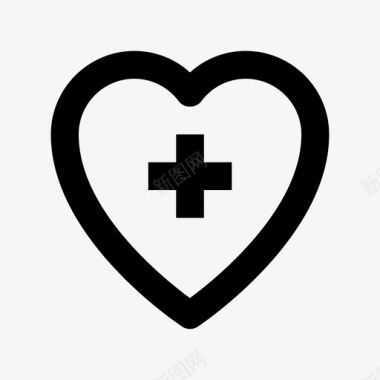 心脏护理医疗和健康材料图标图标