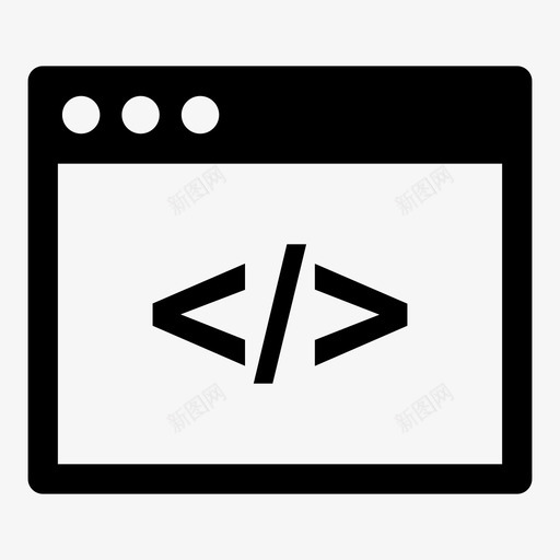 代码网页行图标svg_新图网 https://ixintu.com 代码 应用程序 框 界面 网站 网页 行