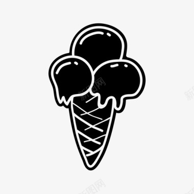 冰淇淋筒沙漠食物图标图标